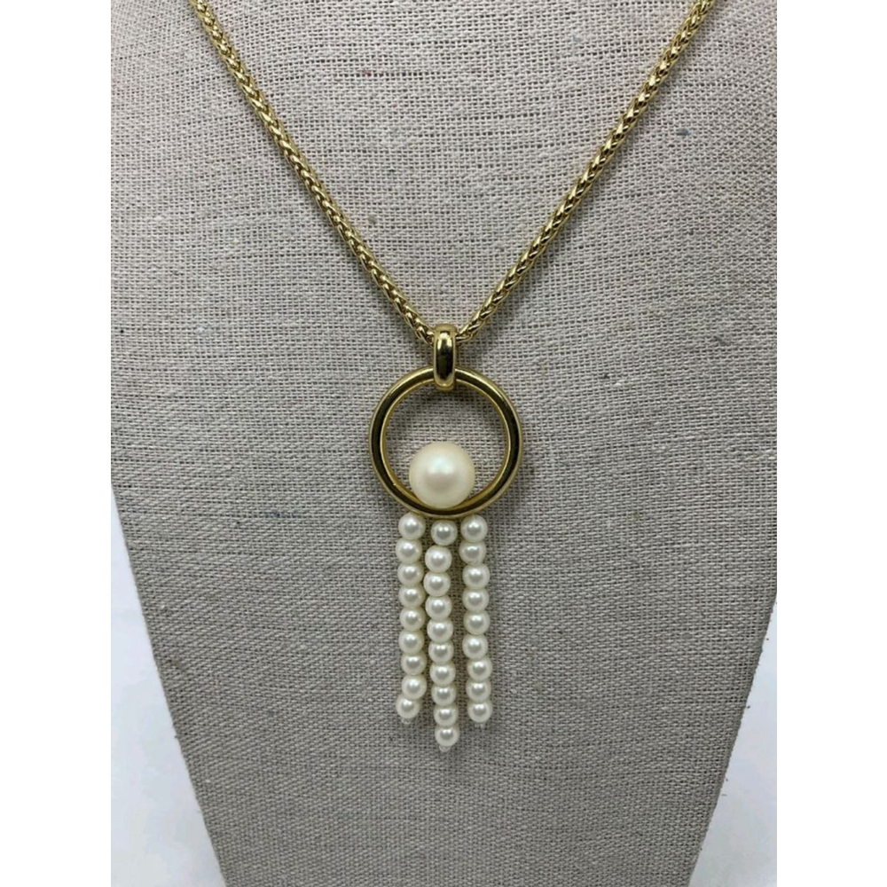 Ann Taylor Faux Pearl Long Chain Necklace NWT